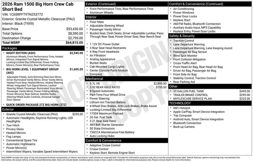 2026 RAM 1500 Big Horn