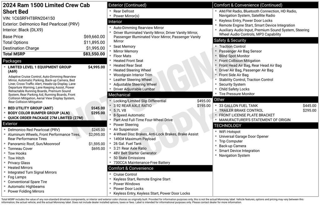 2024 RAM 1500 Limited Crew Cab 4x4 5'7" Box