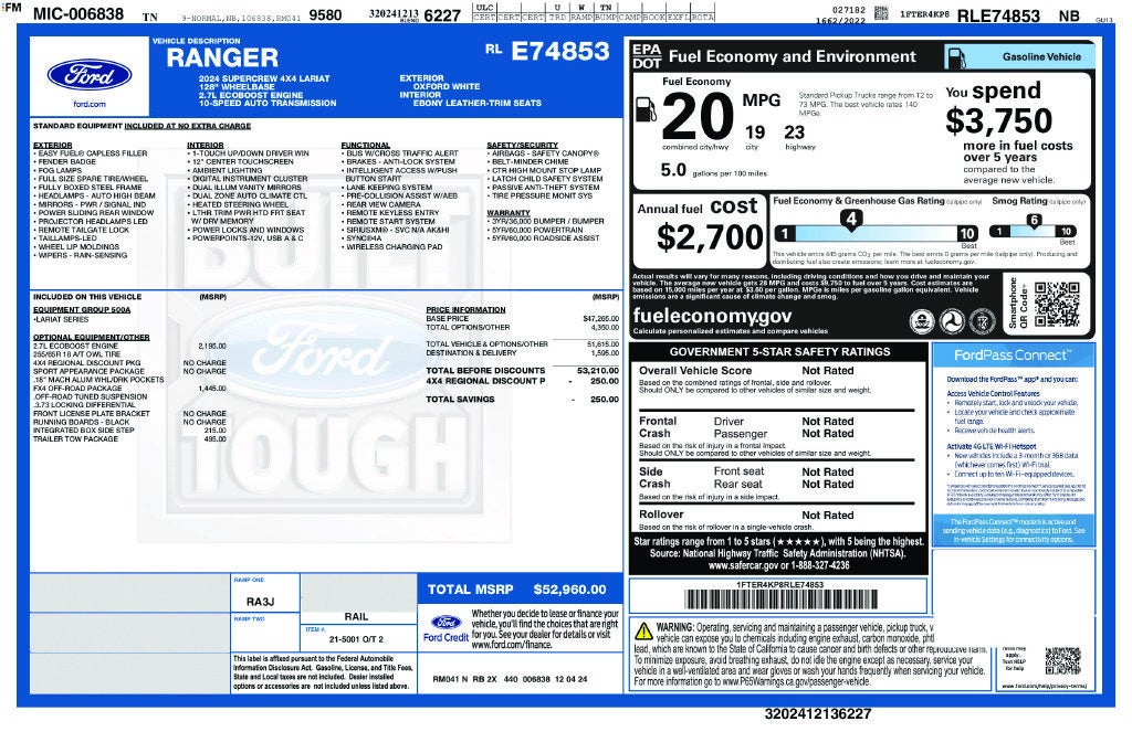 2024 Ford Ranger LARIAT