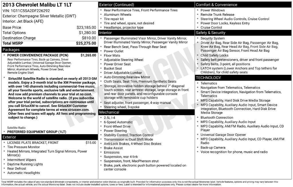 2013 Chevrolet Malibu LT