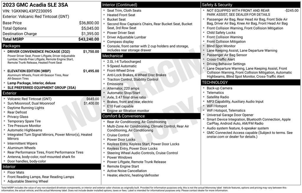 2023 GMC Acadia SLE