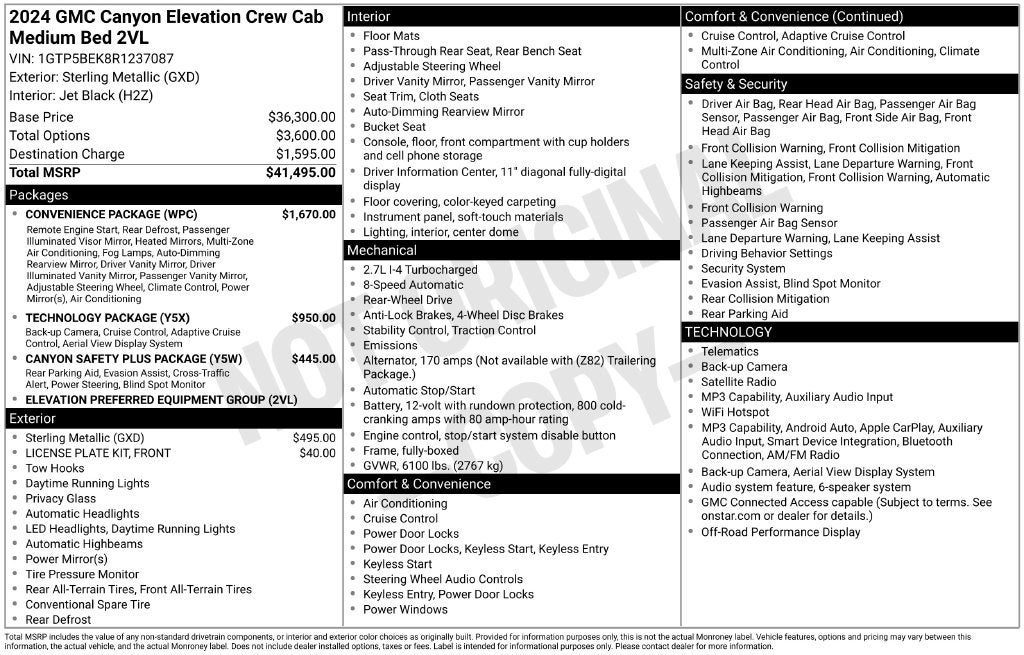 2024 GMC Canyon Elevation