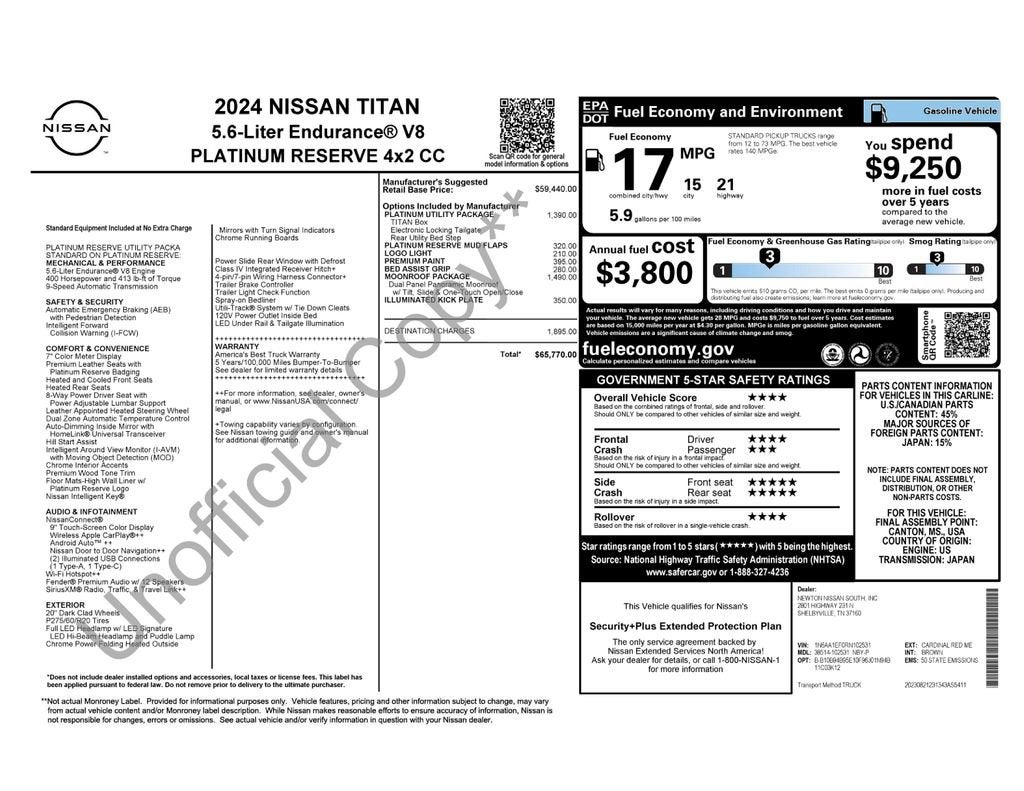 2024 Nissan Titan Platinum Reserve