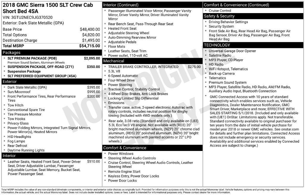 2018 GMC Sierra 1500 SLT