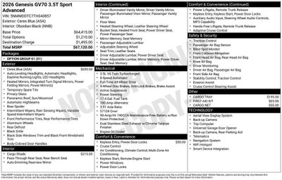 2026 Genesis GV70 3.5T Sport Advanced