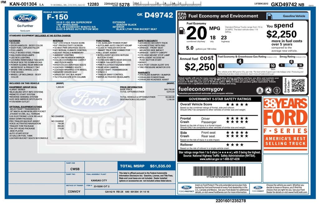 2016 Ford F-150 Lariat