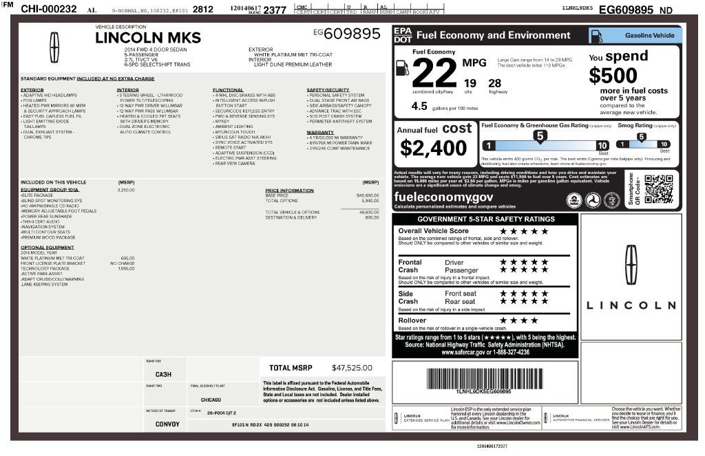 2014 Lincoln MKS Base
