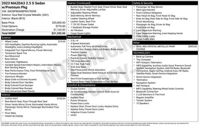 2023 Mazda Mazda3 2.5 S Premium Package