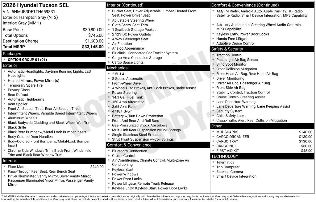 2026 Hyundai Tucson SEL