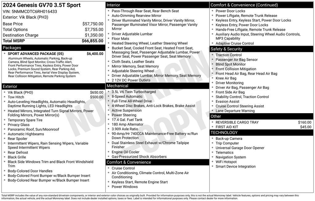 2024 Genesis GV70 3.5T Sport