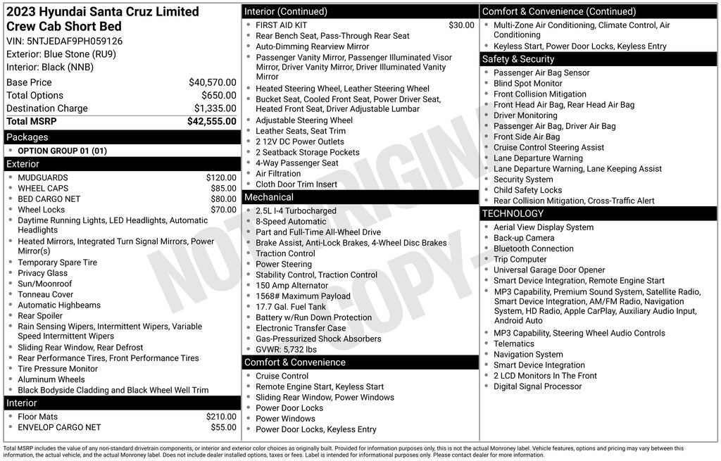 2023 Hyundai Santa Cruz Limited