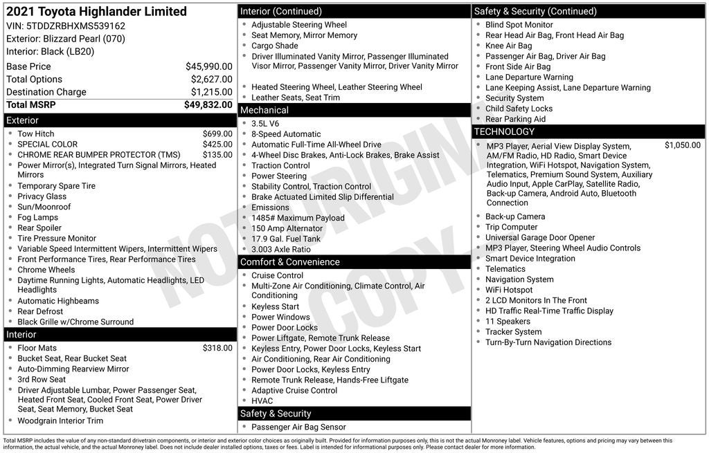 2021 Toyota Highlander Limited