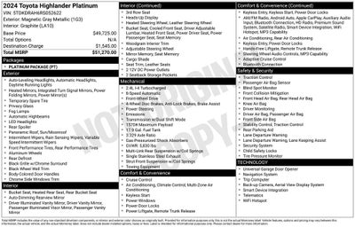 2024 Toyota Highlander Platinum