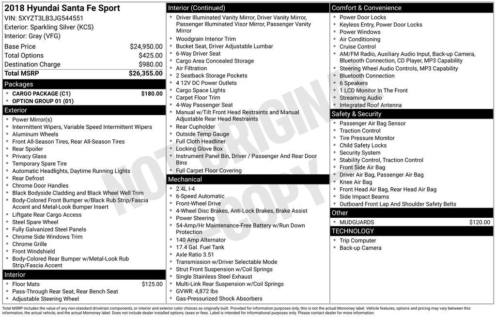 2018 Hyundai Santa Fe Sport 2.4 Base
