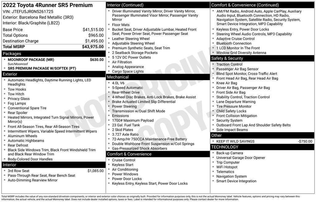 2022 Toyota 4Runner SR5 Premium