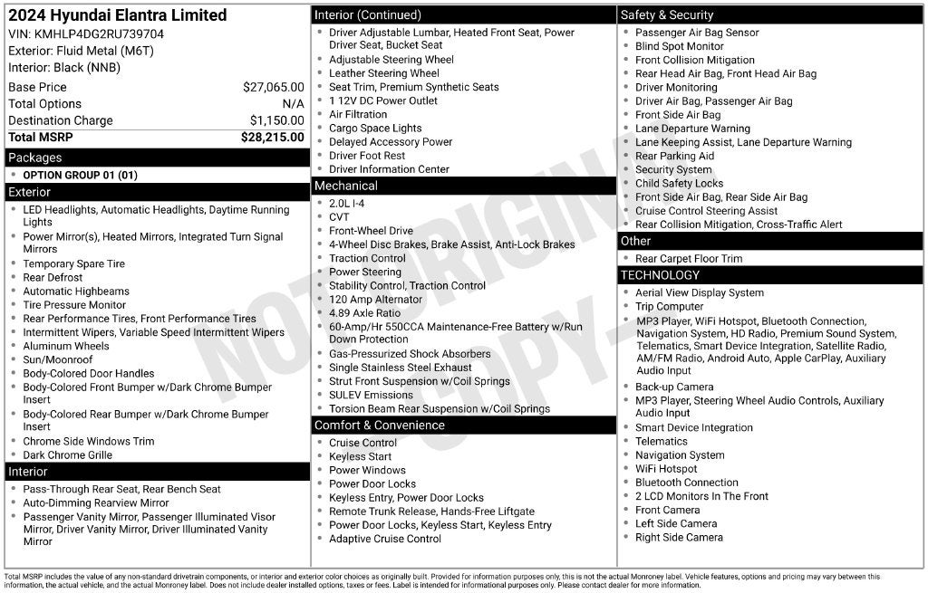 2024 Hyundai Elantra Limited